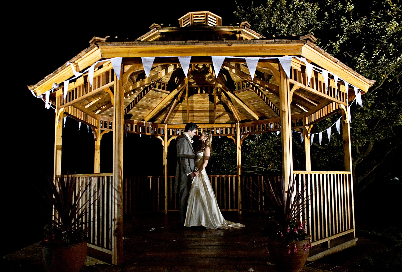 Bright Ideas for Lighting an Outdoor Wedding, from The Pavilion at Lane End